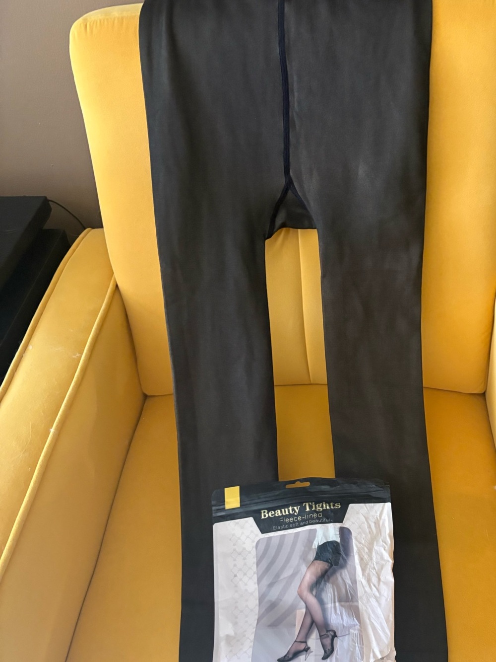 Beauty Fleece Tights Black Sheer Hosiery